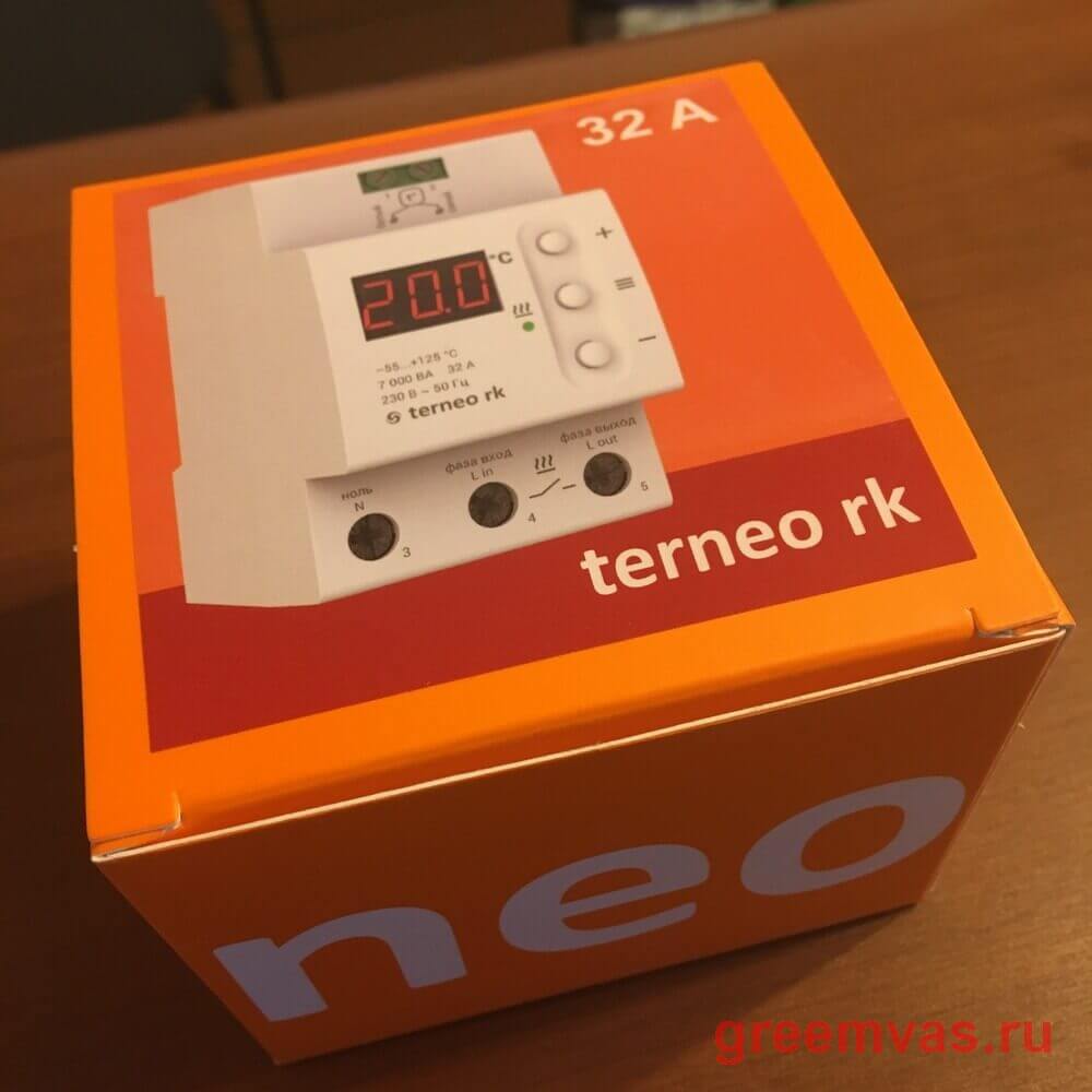 Электронный терморегулятор (термостат) Terneo RK 32 A на DIN рейку для электрических котлов