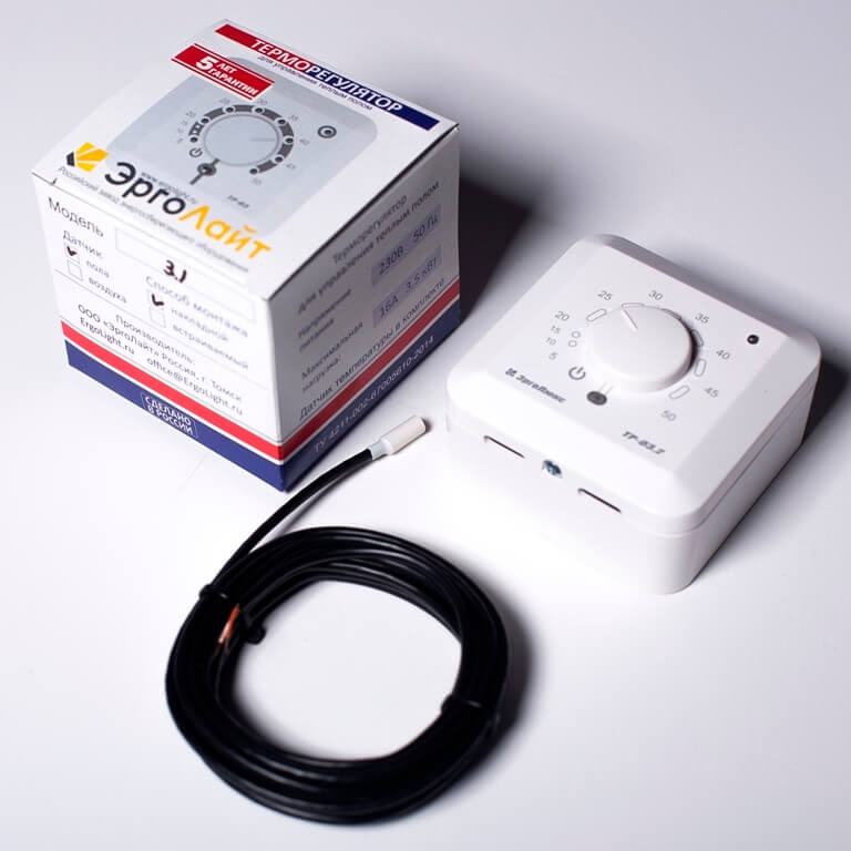 Электронный терморегулятор ЭргоЛайт ТР-03.2 В встраиваемый/накладной (с датчиком воздуха)