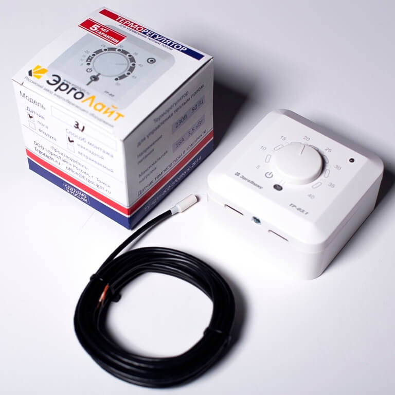 Электронный терморегулятор ЭргоЛайт ТР-03.1 П встраиваемый (с датчиком пола)